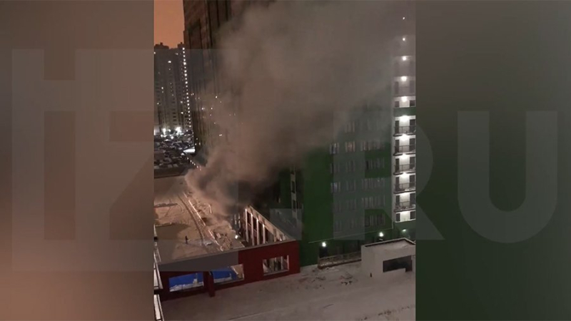 Пожар произошел в строящемся ЖК под Санкт-Петербургом