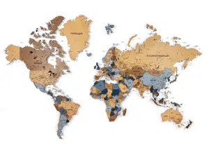 Деревянная карта мира: украшение вашего интерьера